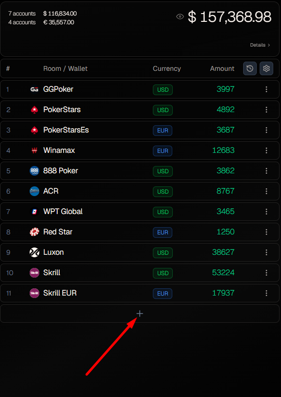 Add account button