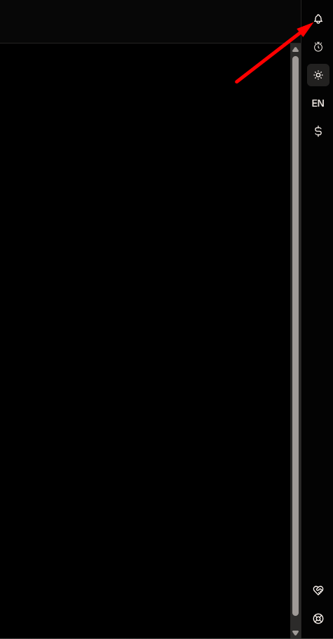 Right side menu with quick tools