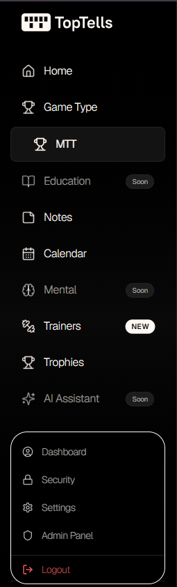 The Settings item in the profile menu